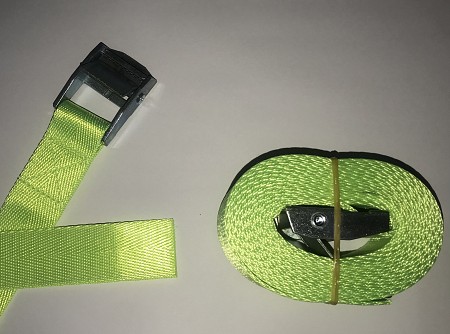 Set Correas Amarre 2 correas de 2,5 cm x 5,5mts verde fosforescente 120003-1